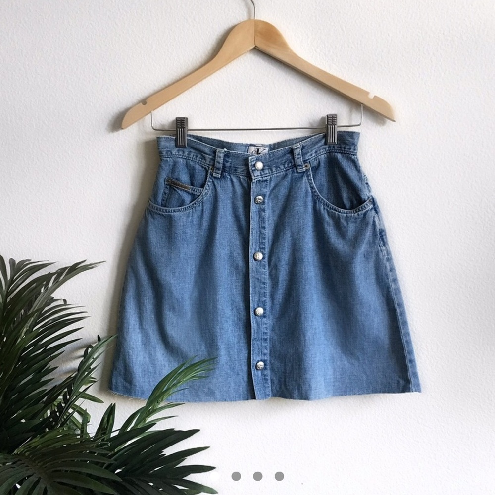 Vintage Calvin Klein High Waisted Denim Skirt